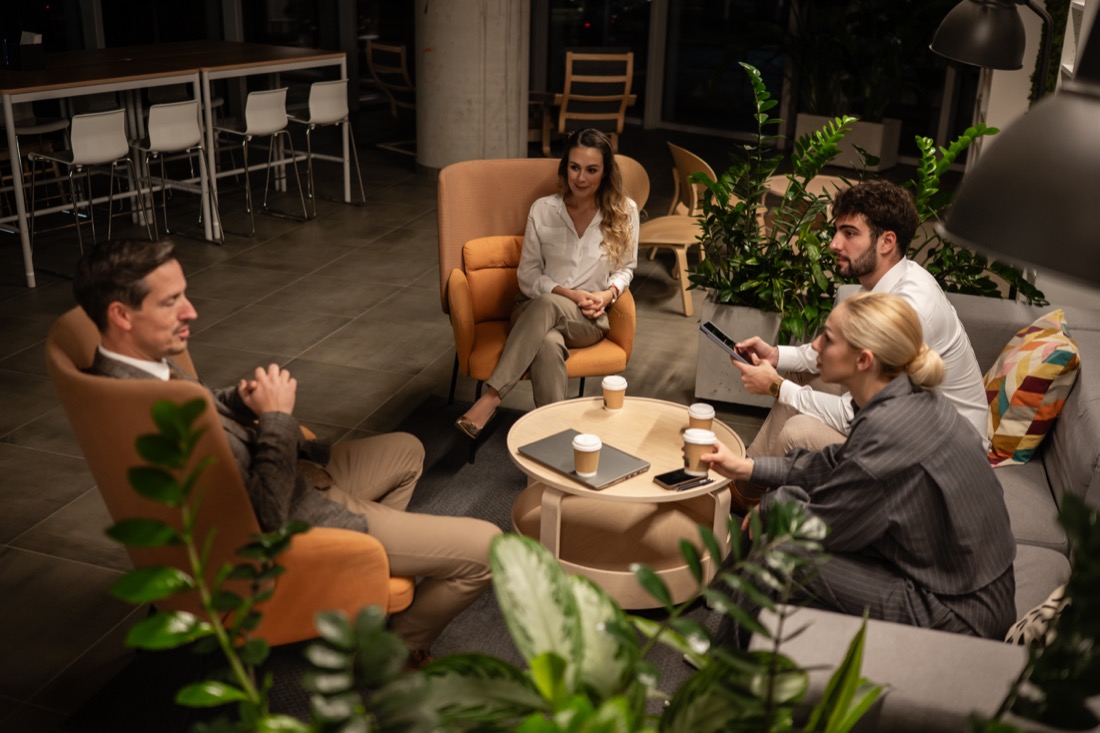 A leadership team in discussion